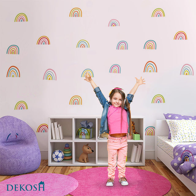 Boho Rainbow Wall Decal Decorations for Baby Nursery, Kids Party & Playroom