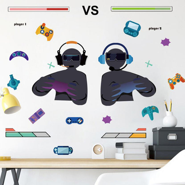Gamer Room Decor Full Set with 35 Gaming Decorative Stickers