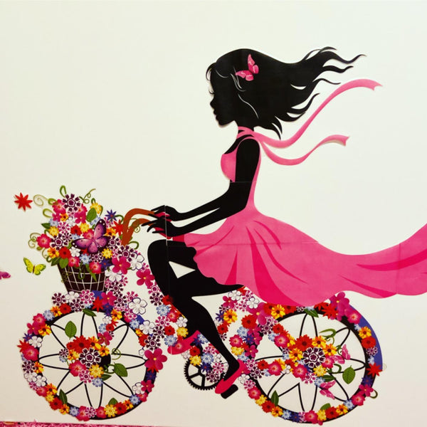 DEKOSH Girl Nursery Wall Decals with Colorful Flowers & Butterflies