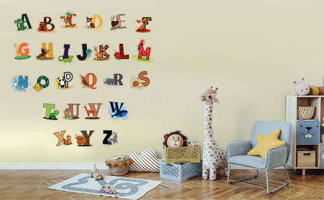 DEKOSH Alphabet Wall Decals - Colorful ABC Wall Stickers for Kindergarten, Classroom & Baby Nursery