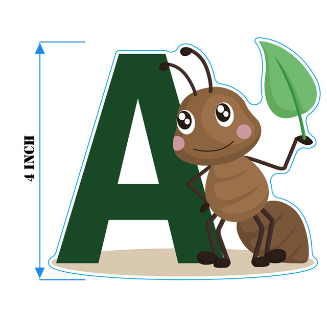 Educational Animal Alphabet Kids Wall Decals - Baby Nursery Decor Peel & Stick Decorative Baby Stickers for Playroom, Classroom Decoration