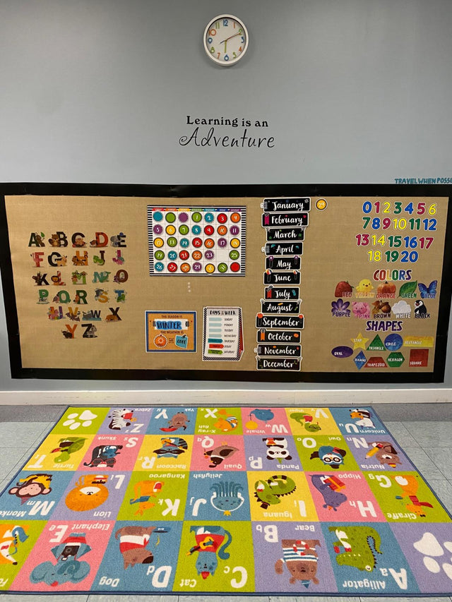 Educational Animal Alphabet Kids Wall Decals - Baby Nursery Decor Peel & Stick Decorative Baby Stickers for Playroom, Classroom Decoration