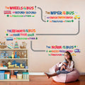 Wheels on the Bus - Rhyme themed Colorful Wall Decal for Baby Nursery