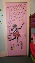 DEKOSH Girl Wall Decals for Baby Nursery | Black Girl with Cage & Butterflies