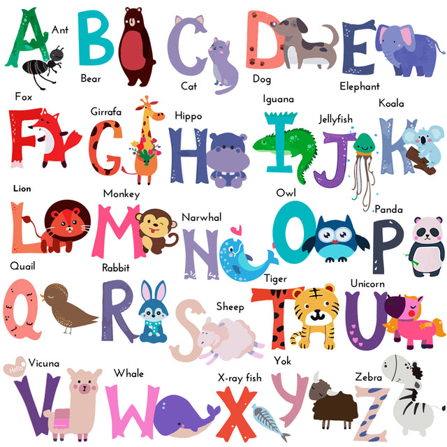 Animal Alphabet Wall Decals